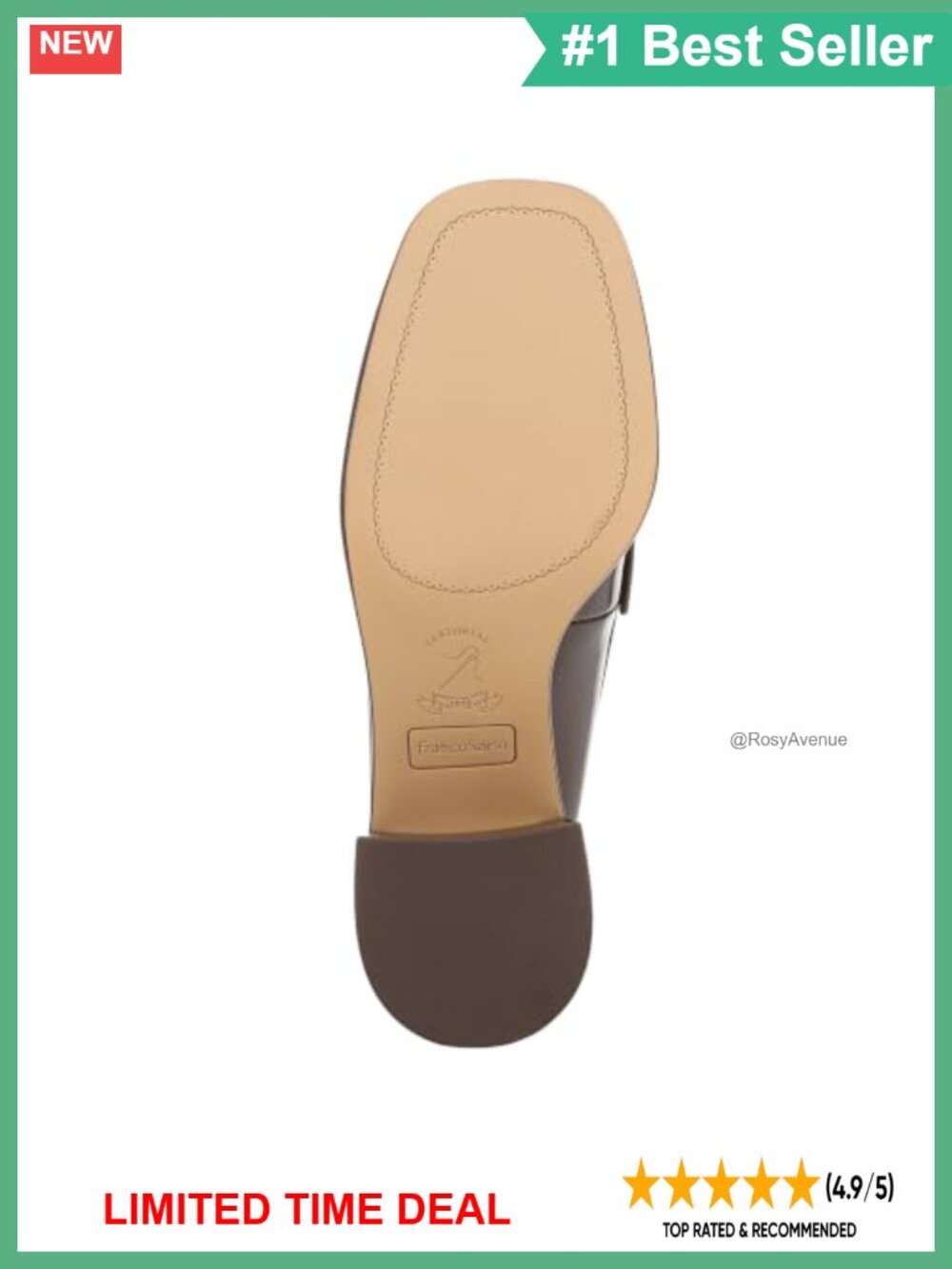 Franco Sarto Elian Block Heel Loafer Square Toe Slip-On Casual Work Shoe - Picture 4 of 6